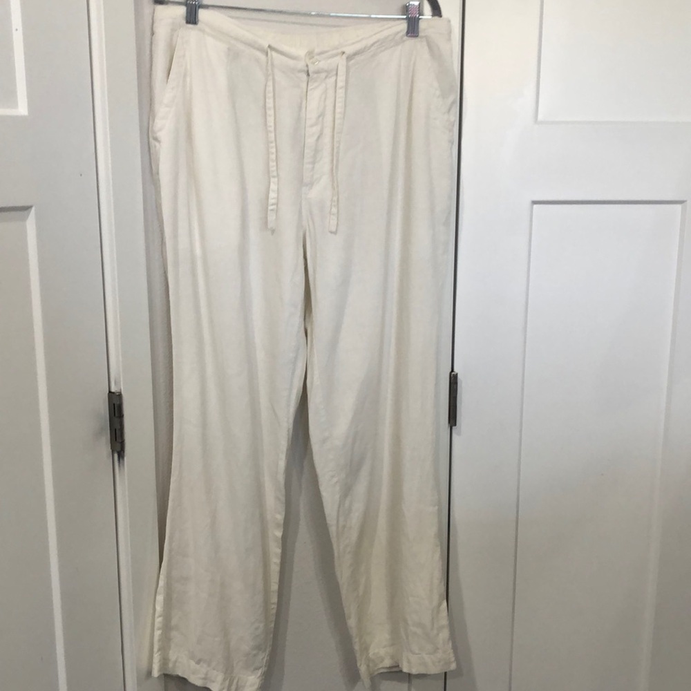 Havanera Linen blend Cream Color Linen Women’s Pants . Summer vacation